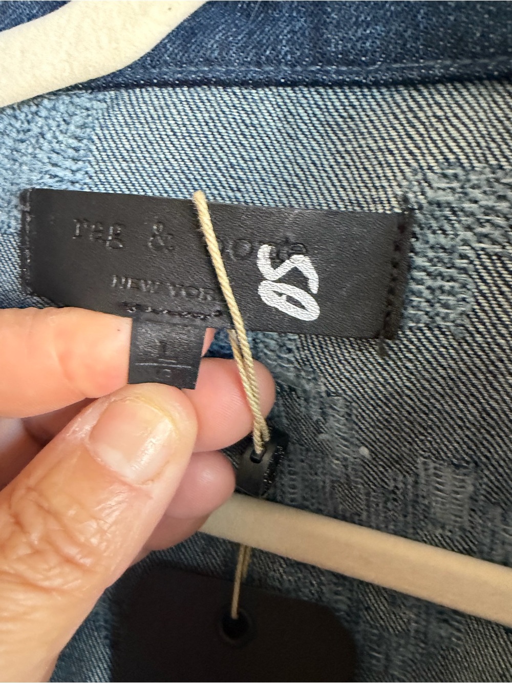 rag & bone Blue Patterned Denim Jacket - Picture 3 of 6